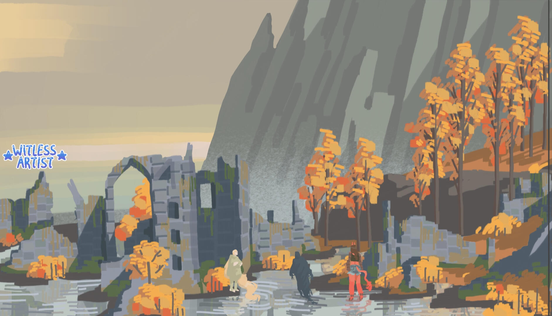 Study of my characters at a ruined site