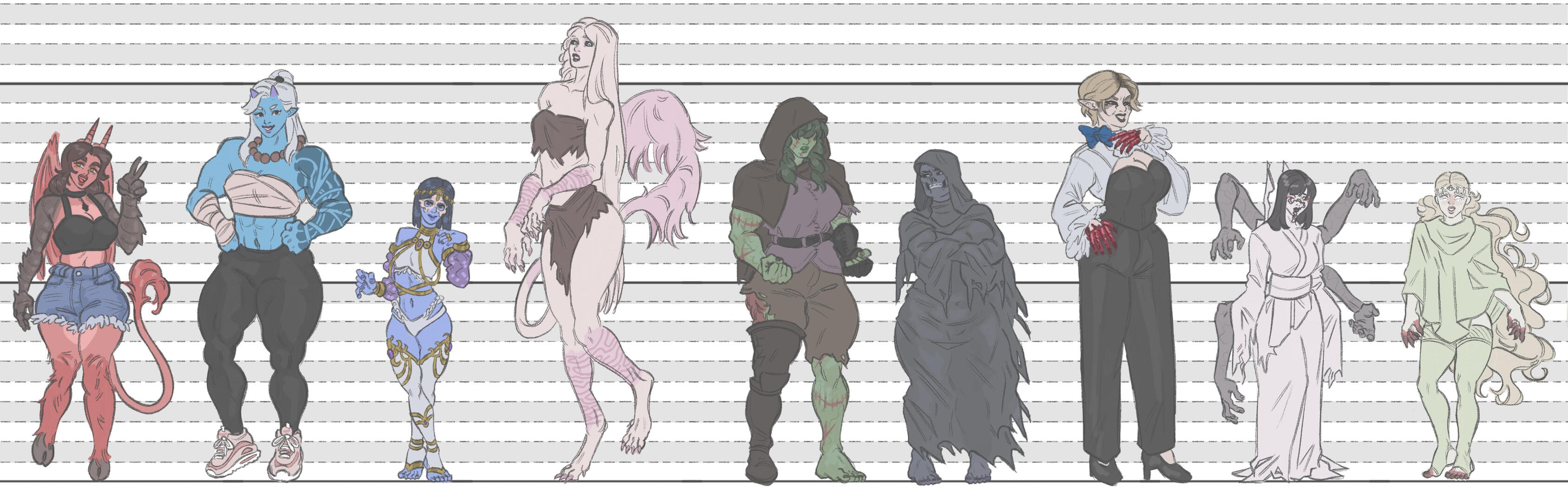Personal Webcomic Character Sheet Lineup